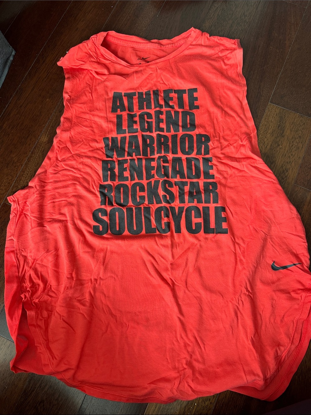 Soulcycle Nike Drifit Red Sleeveless Graphic Workout Tank